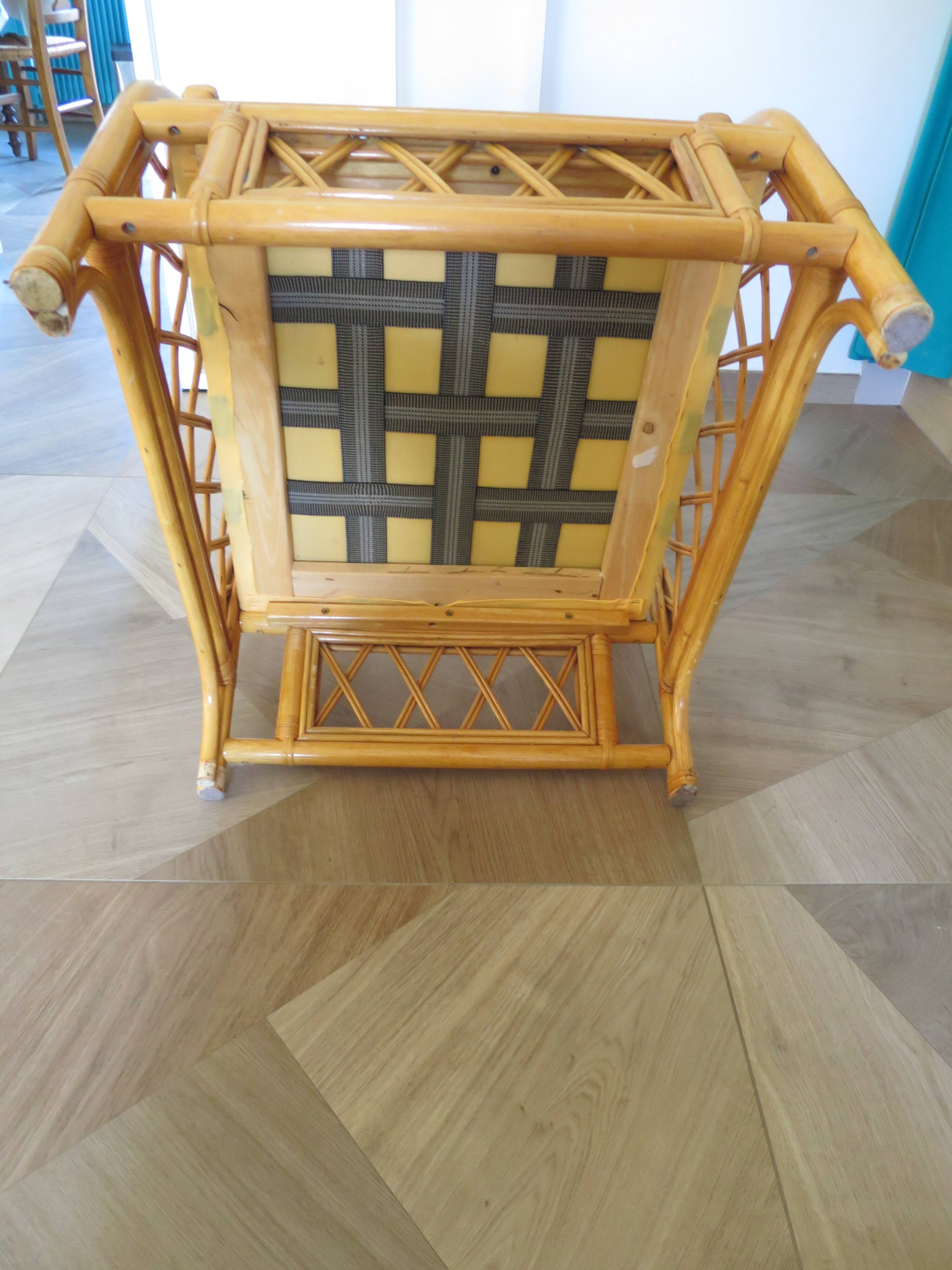 Vintage - Set of 2 woven rattan, bamboo and wood armchairs - Natural colour - 1980s