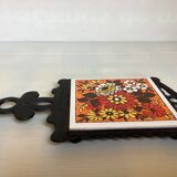 Yellow-orange teapot trivet Japan