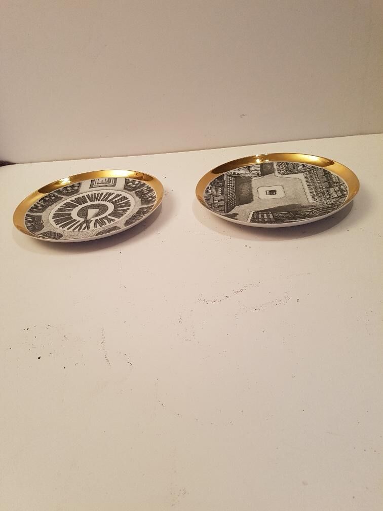 2 fornasetti porcelain plates