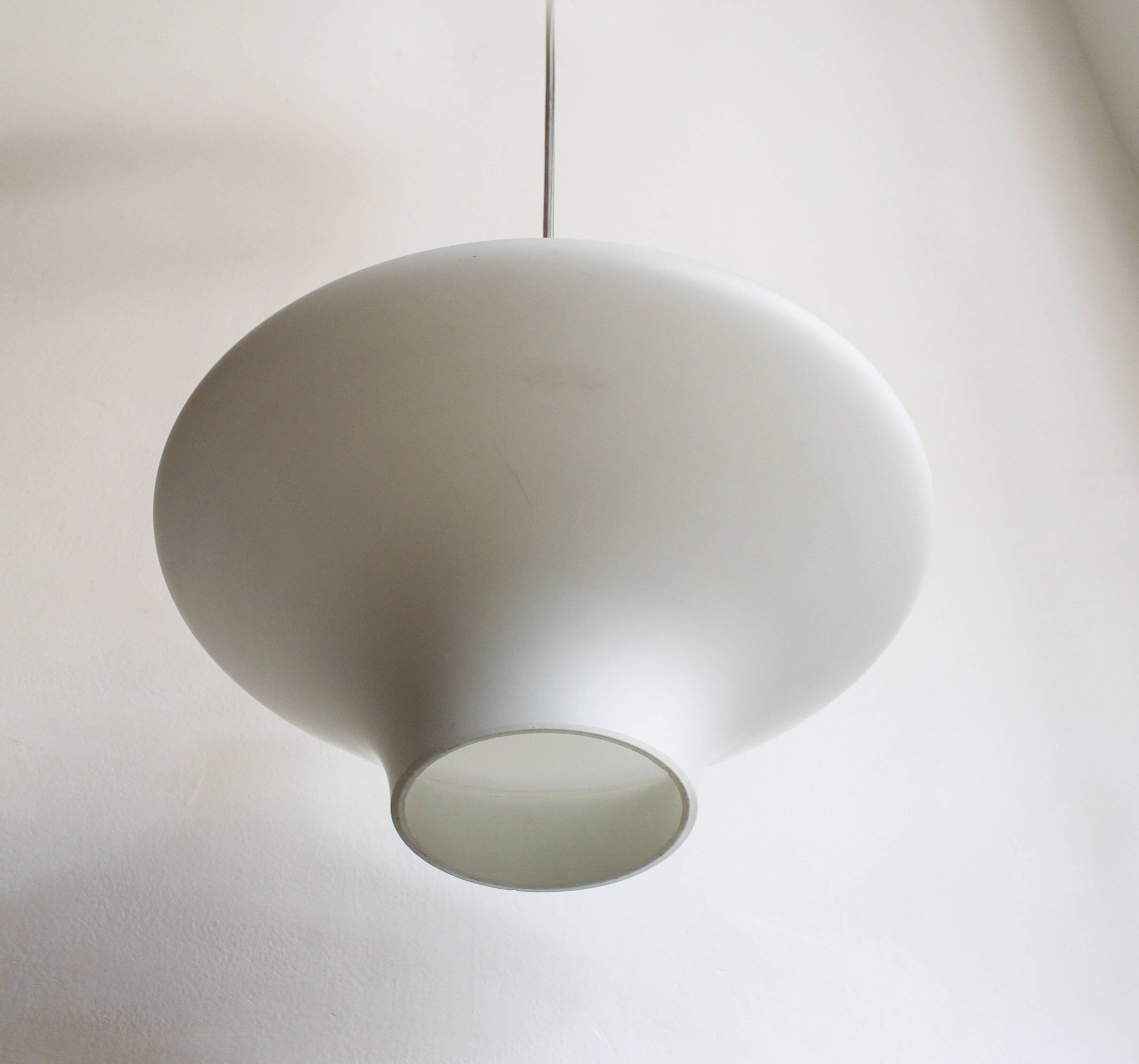 1960's White Opaque Ceiling lamp
