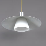 Suspension en métal design danois avec verre à lait, années 1980