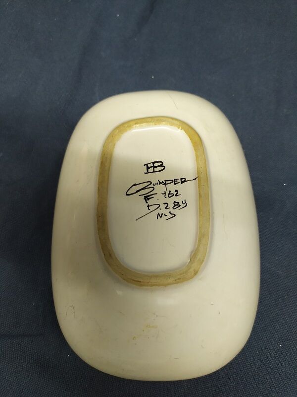 Quimper F132 Pink Flowers porcelain soap or butter maker