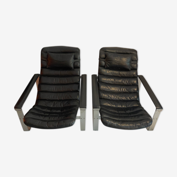 Paire de fauteuils « Pulkka » par Ilmari Lappalainen
