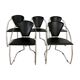 Lot 5 chairs black leather thread