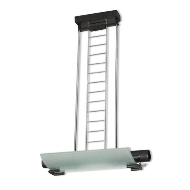 Metal and frosted glass suspension