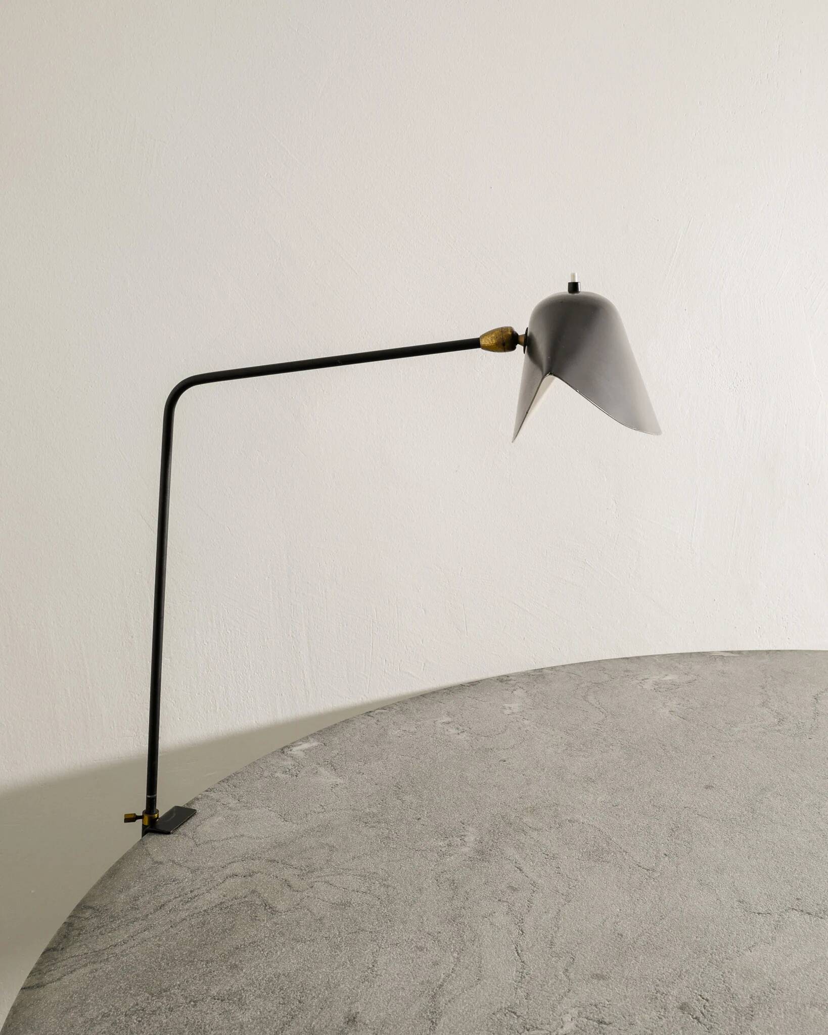 Black French Mid Century Agrafée Desk Clip Lamp by Serge Mouille, 1950s