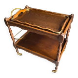 Wooden and brass rolling trolley