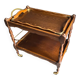Wooden and brass rolling trolley