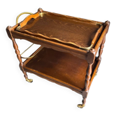 Wooden and brass rolling trolley