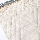 Moroccan Berber carpet blessed ouarain ecru with engraved diamonds 140x102cm