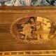 Grande commode Louis XVI 3 tiroirs décor marqueté scène Antique fin XVIIIe