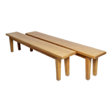 Pair of light oak benches