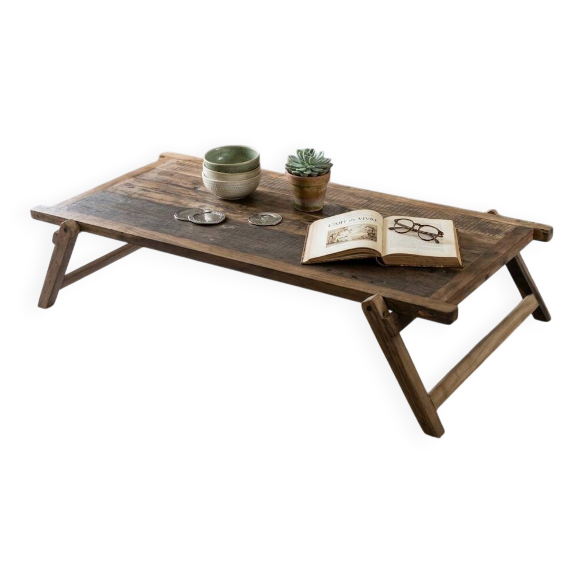 XXL coffee table in recycled wood - Industrial Style &