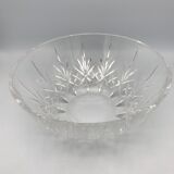 Crystal bowl rounded shape with pattern of carved stars - 23 cm