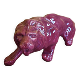 French Art Deco red glazed Ceramic Statue Of A Lion, 1930s