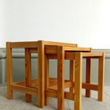 Set nesting tables in pine from the 70s, denmark