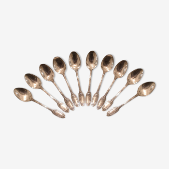 10 small silver metal spoons