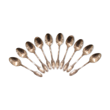 10 small silver metal spoons