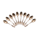 10 small silver metal spoons