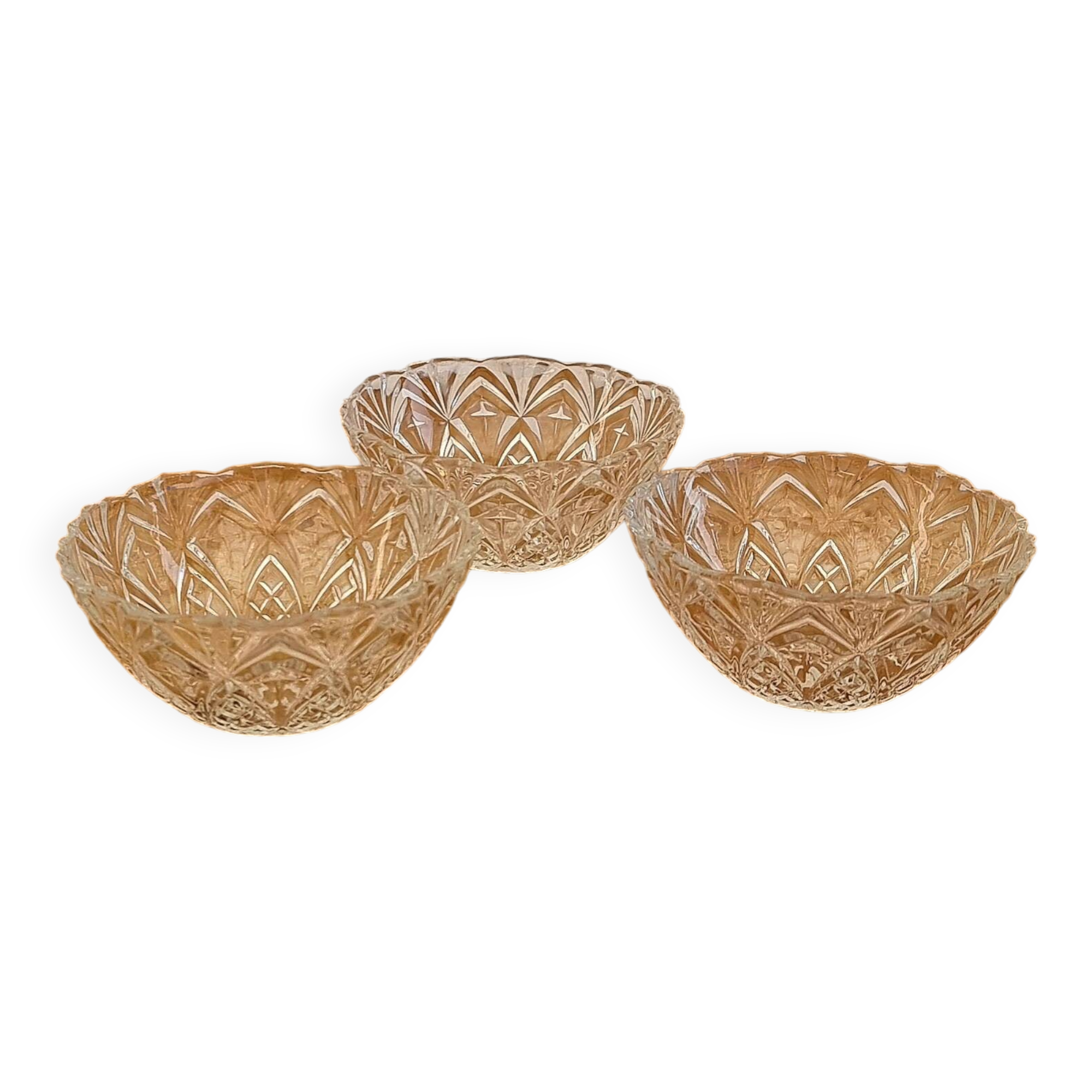 Set of 3 vintage glass bowls