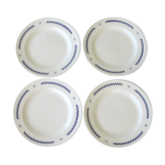 Lot 4 flat plates lustucru diameter 24cm