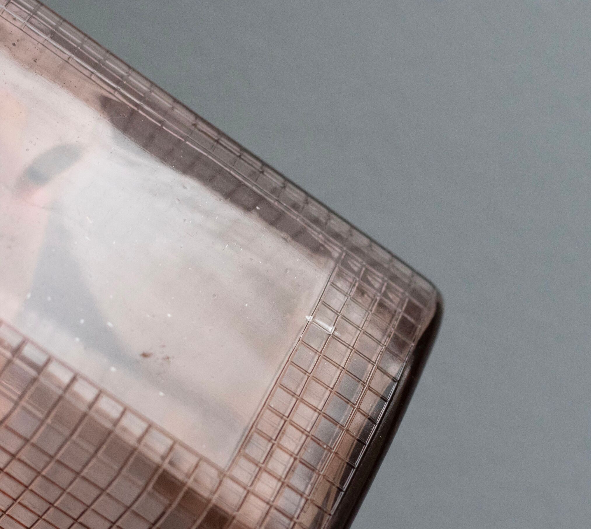 Vintage pink glass grocery jar