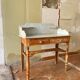 Antique solid wood dressing table with marble top