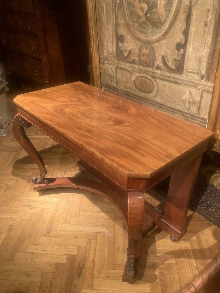 Art Nouveau Italian Wooden Console Table