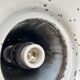 old LAMP SUSPENSION sheet metal enamelled color BLACK, white enamel inside Ø42cm