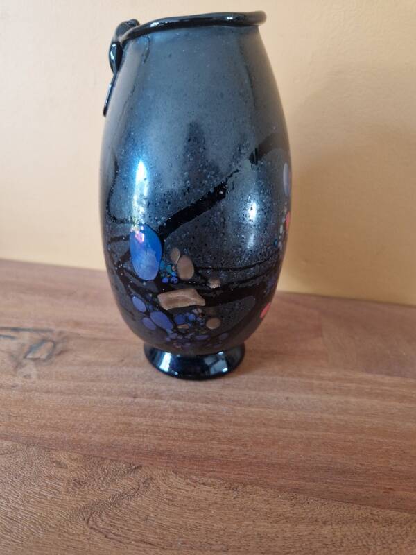 Robert Pierini (Born in 1950) - Matte black blown glass vase - 1985 - Biot