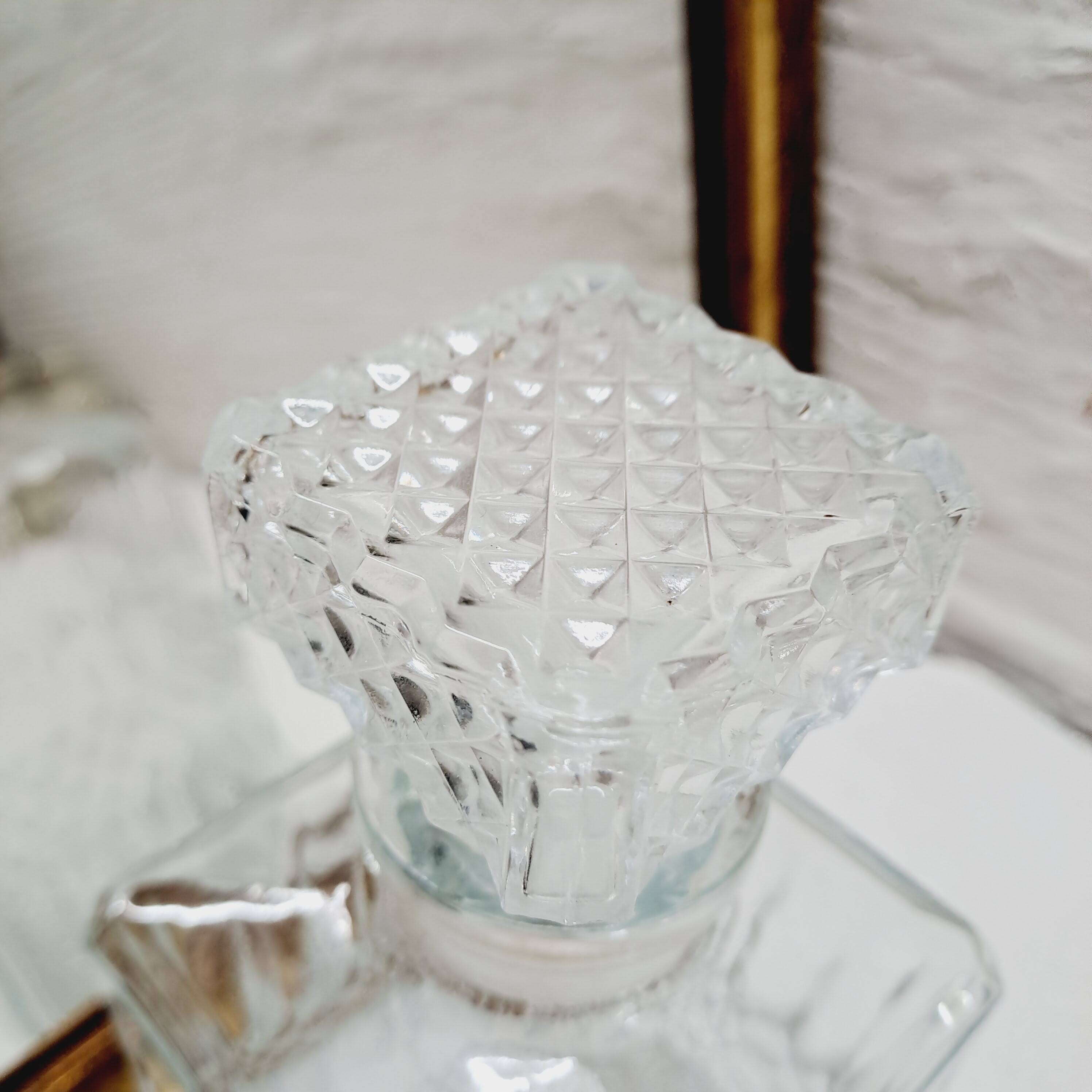 Carafe à whisky verre ciselé Années 70