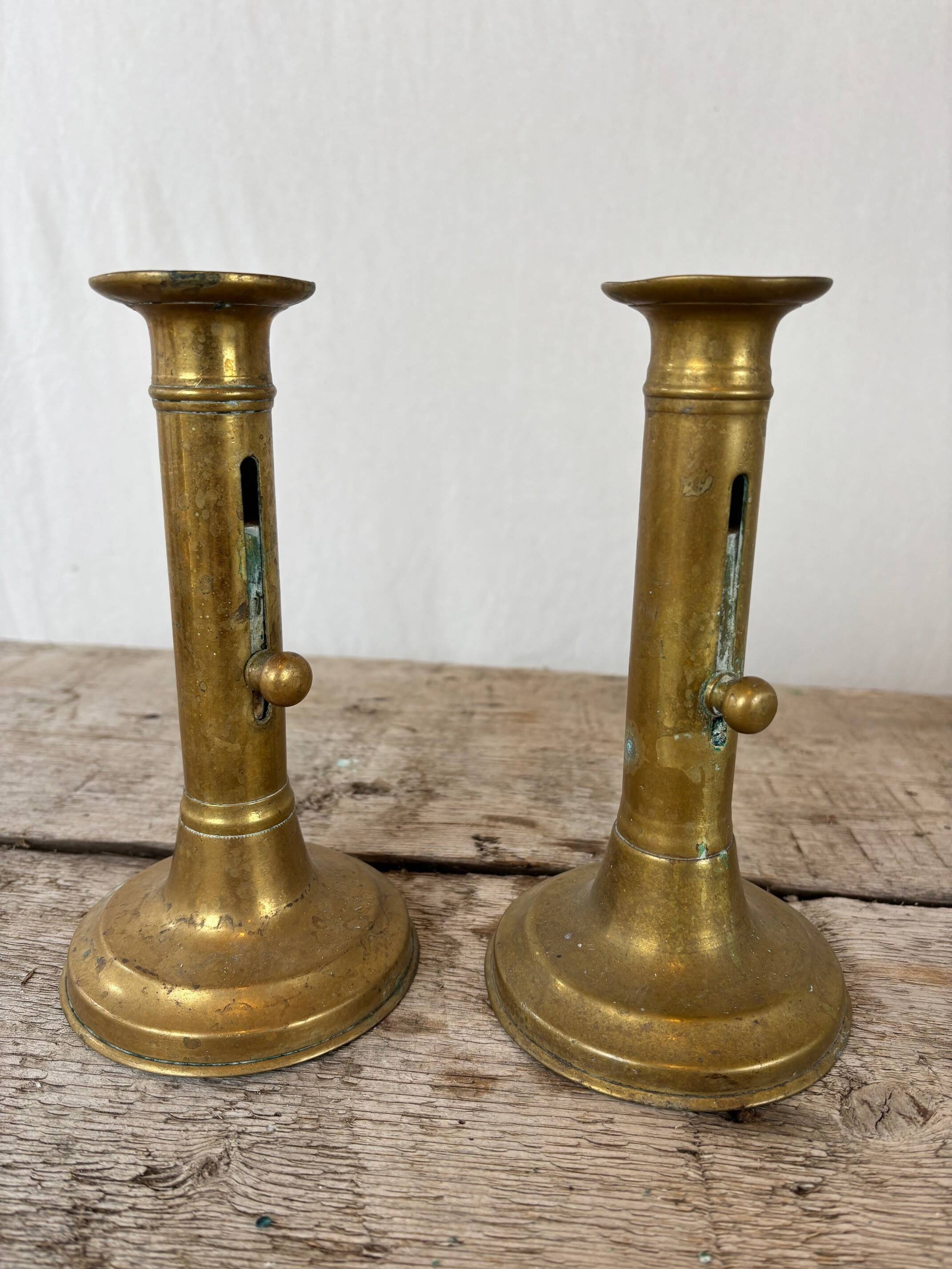 pair of brass candlesticks - Sweden late 19th century