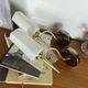 Pair of wall sconces brass tulip shade square frosted glass white