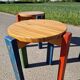 Set of 3 stackable pine stools