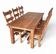 Elm wood brutalist wabi sabi dining set with 6 chairs & Table, 1960s