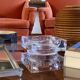 Monumental molded crystal ashtray, Sevres France 1970s