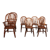 set of 5 Windsor chairs and two armchairs - 19th century
