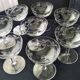 8 Coupes à champagne vintage Décor gravé