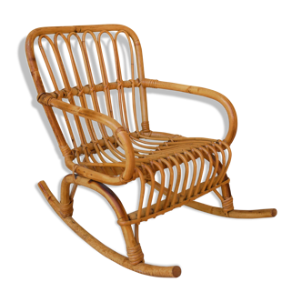 Rocking chair child vintage rattan