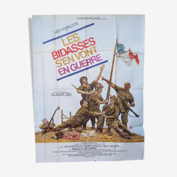 Affiche 120x160 "Les bidasses s'en vont en guerre les charlots" 1974