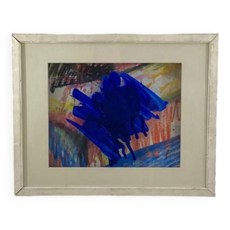 Christoph wieynk gouache and patel signed lower right. countersigned and dated “89” on the back. original frame, the window also painted from the inside by the artist. dimensions with frame: 41 x 51 cm