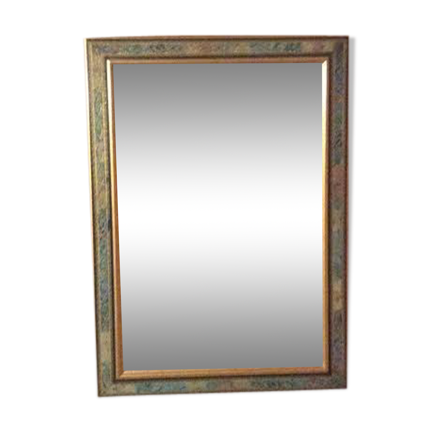 Miroir rectangulaire biseauté en bois 72x52cm