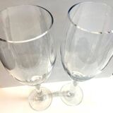 Duo of Large Tealight Holders Vases Candle Holders on Stand Blown Crystal Glass Deco