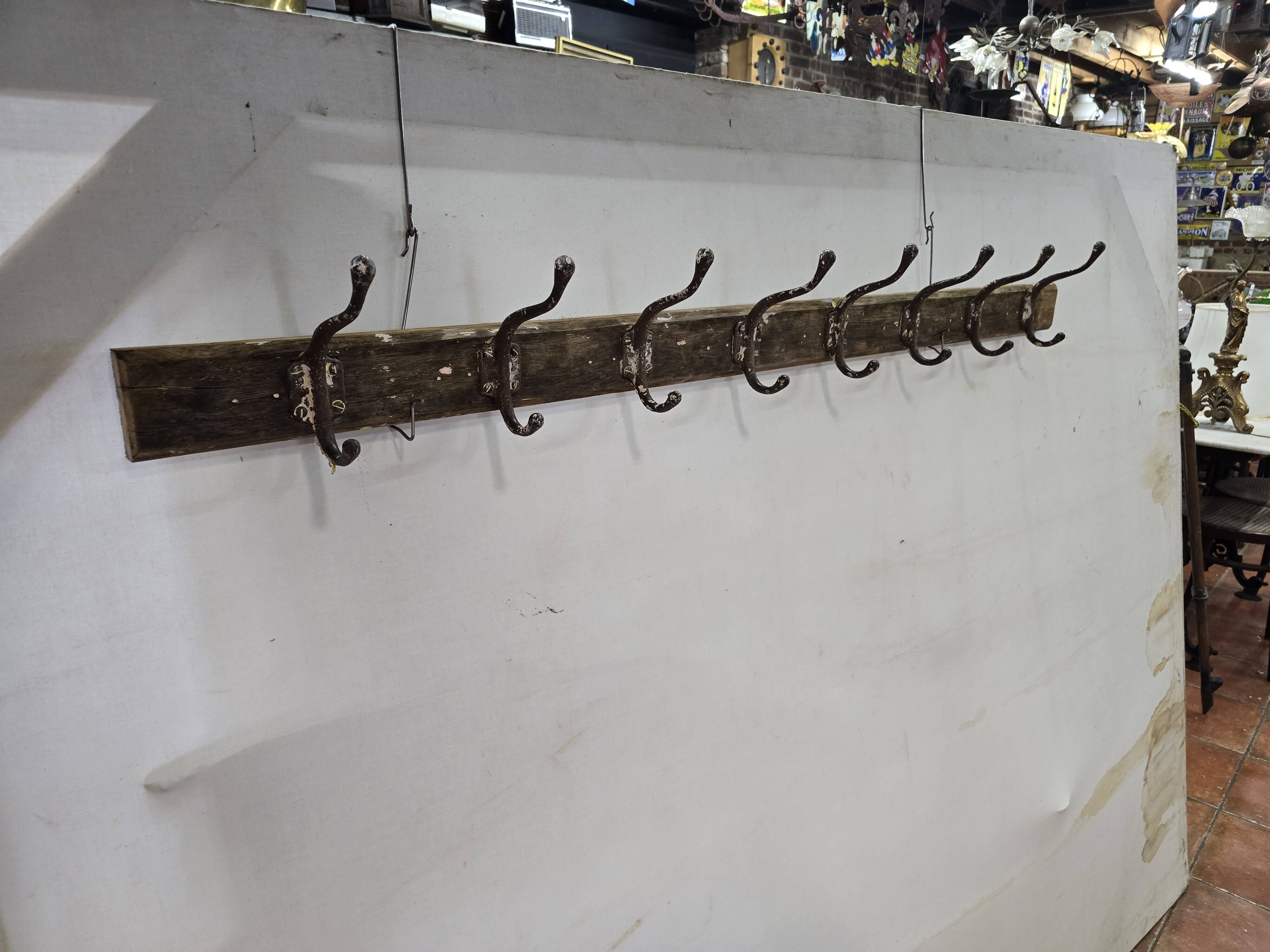 Old school coat rack with 8 hooks