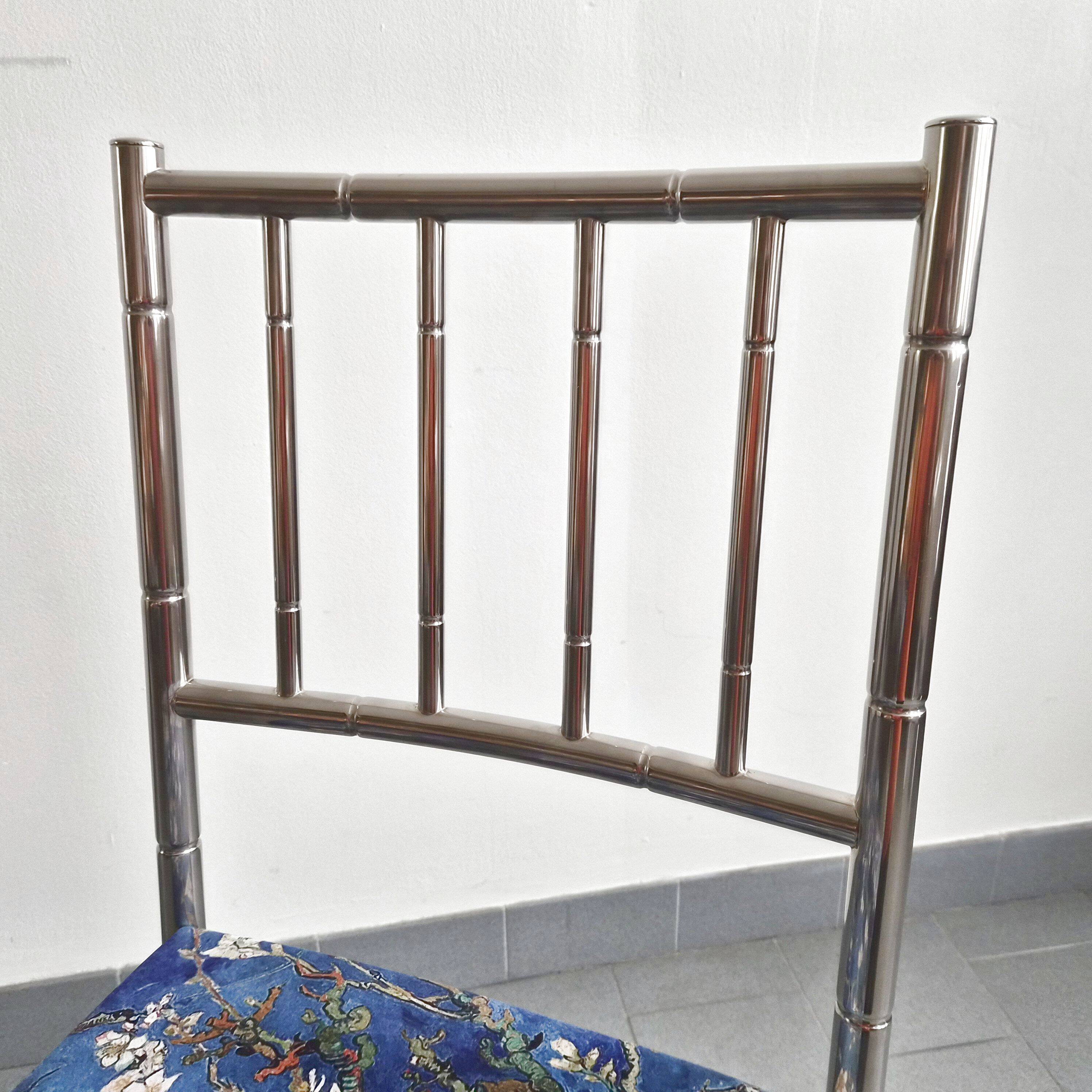 Suite de 5 chaises faux-bambou vintage 1970