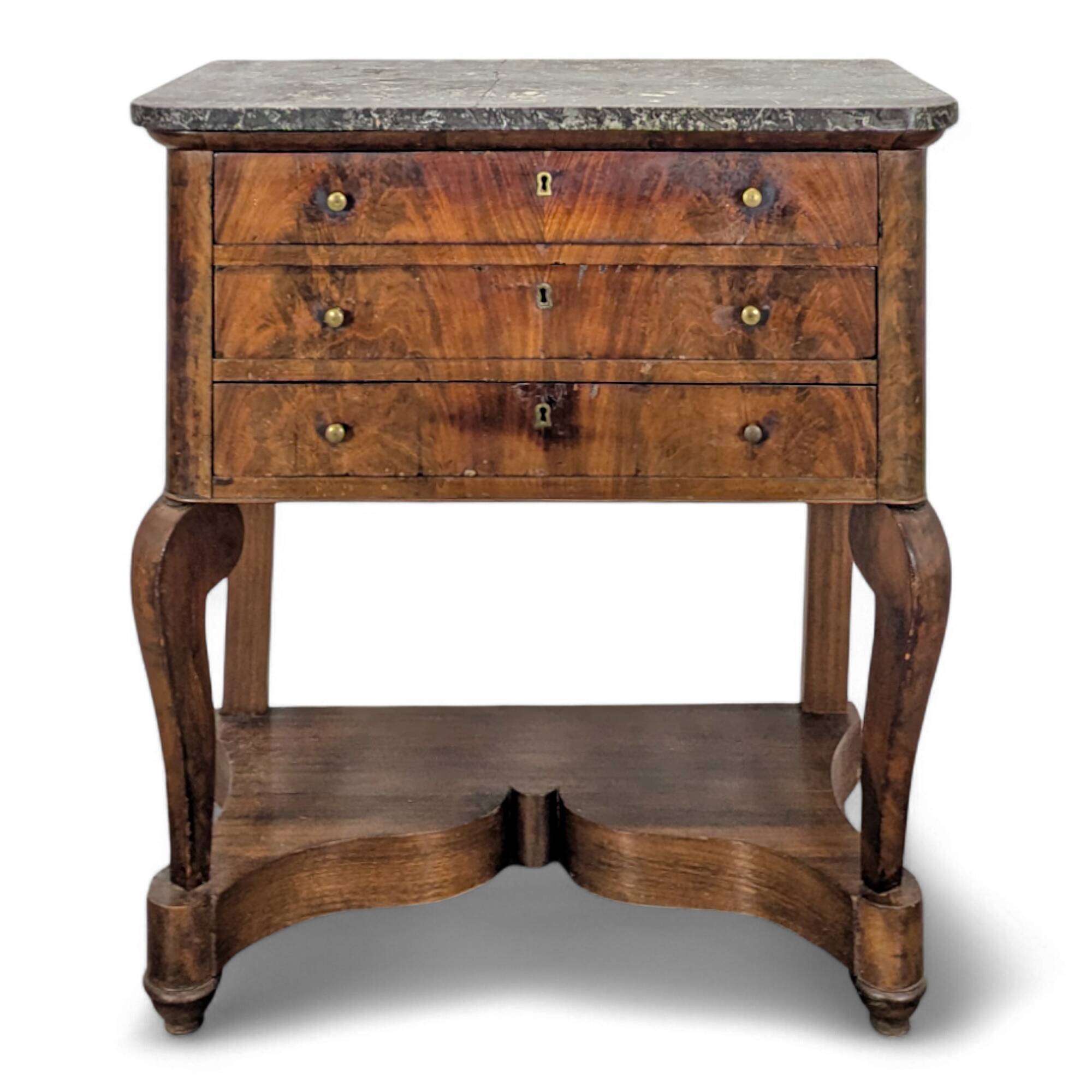 Louis Philippe period silver cabinet in flamed mahogany veneer