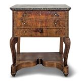 Louis Philippe period silver cabinet in flamed mahogany veneer