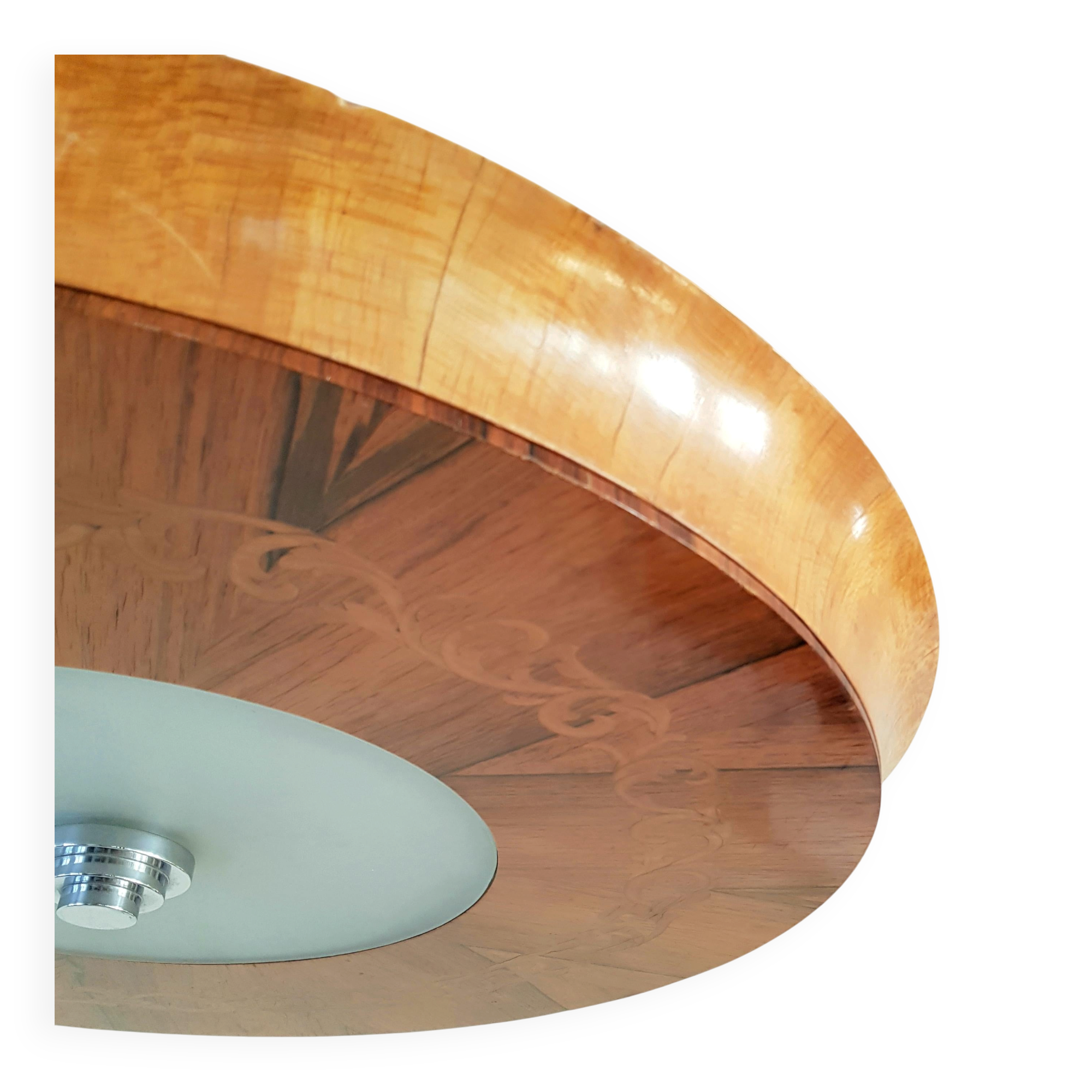 Large recessed lamp with complex floral inlay, Swedish Grace