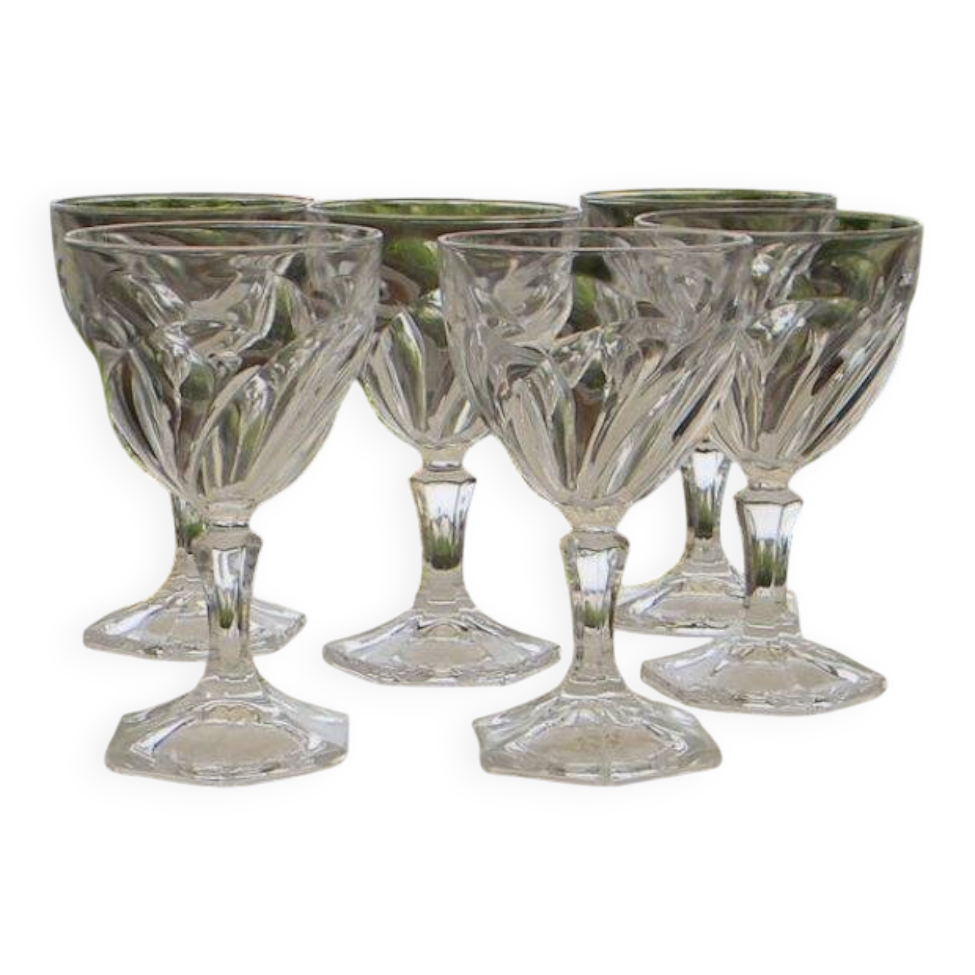 Set of 6 ARQUES crystal aperitif glasses. ORSAY model.