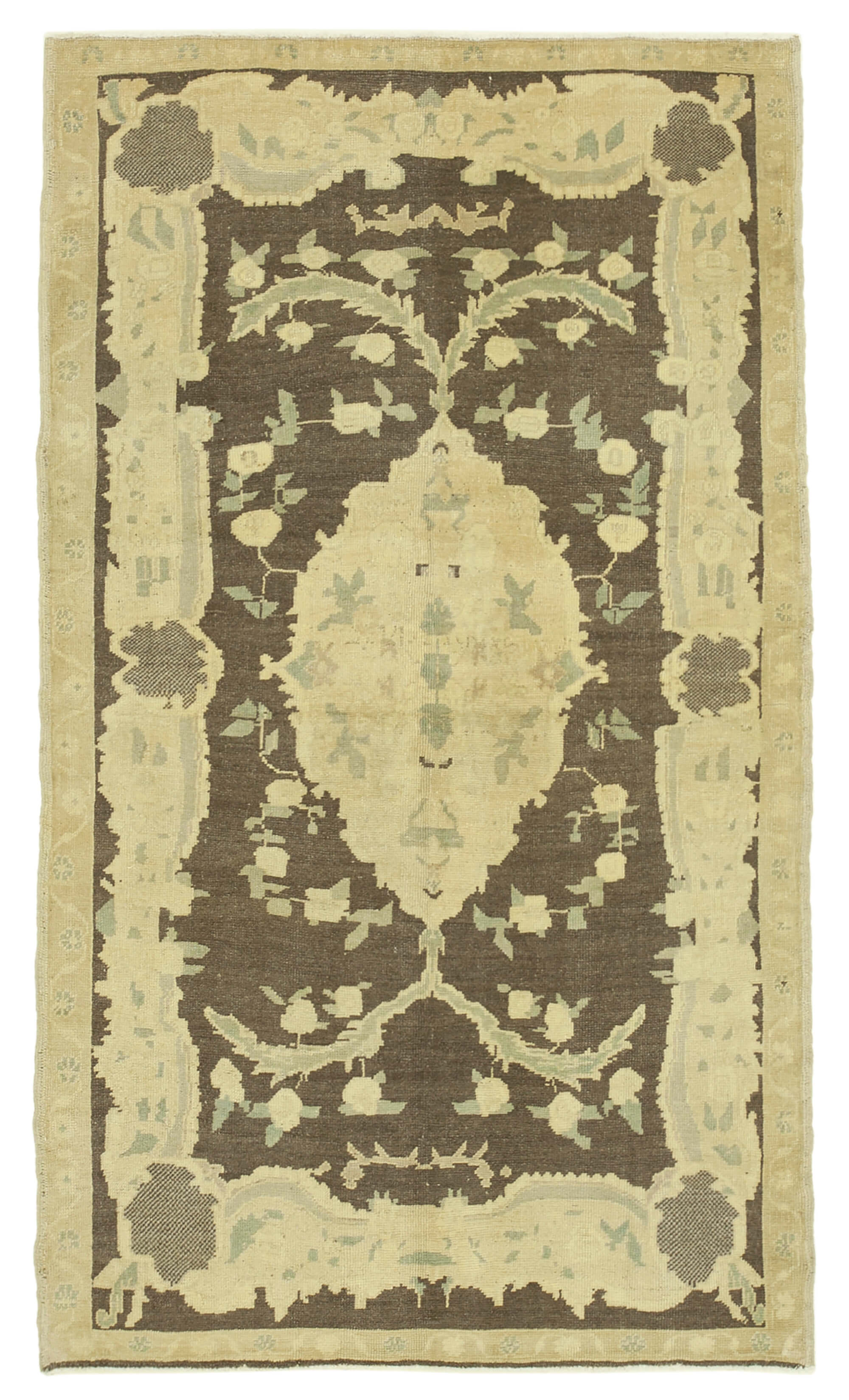 1970s handwoven decorative anatolian beige carpet 131 cm x 234 cm